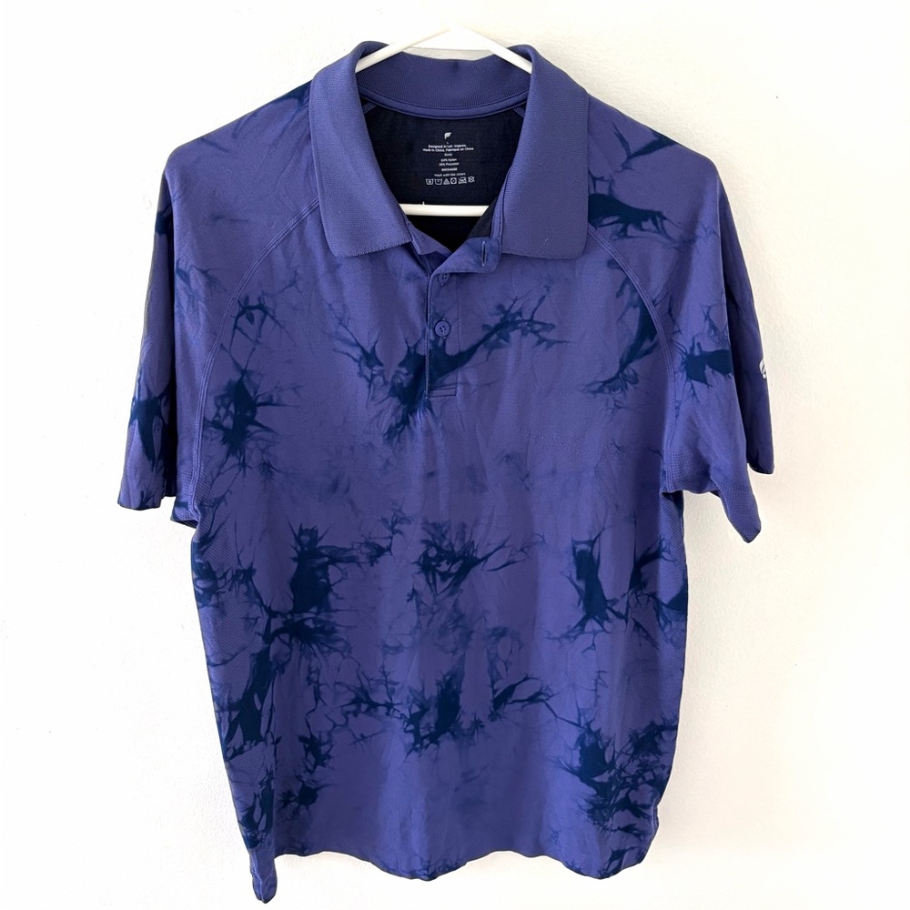 Fabletics Blue Performance Polo, Size: Large - image 1